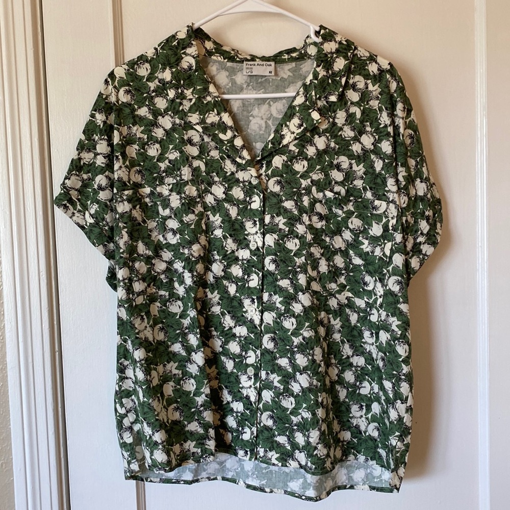 Frank & Oak Short Sleeve Camp Collar Blouse